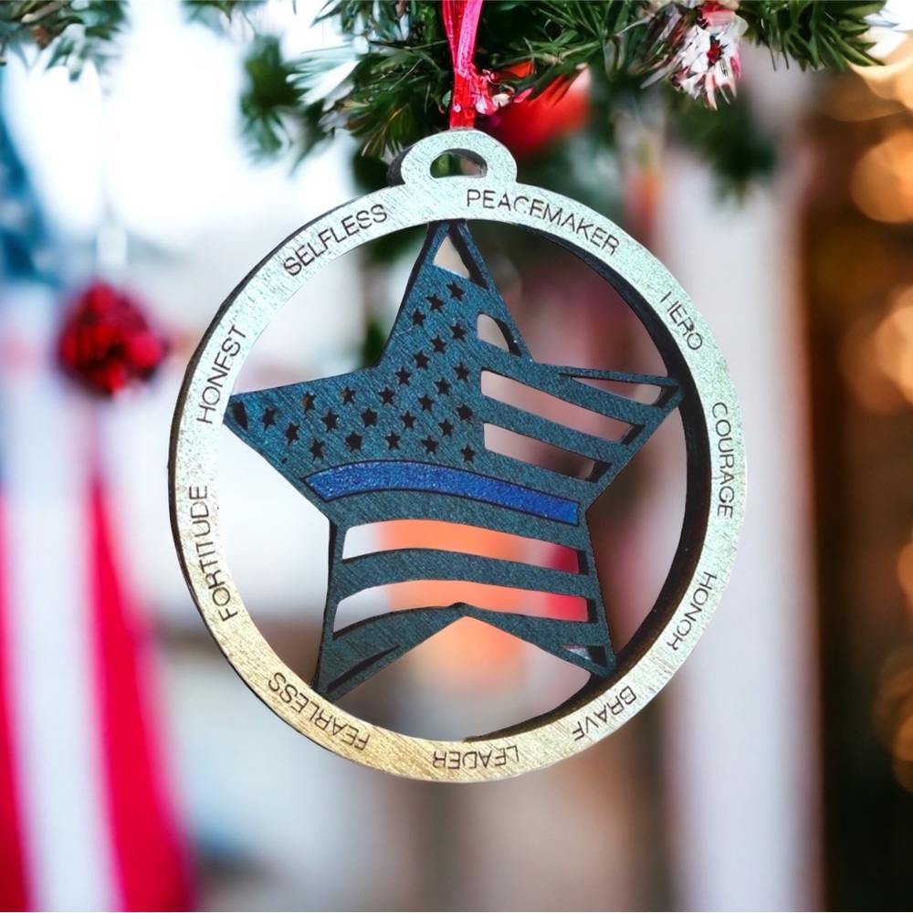 COPY - Police Thin Blue Line Ornament